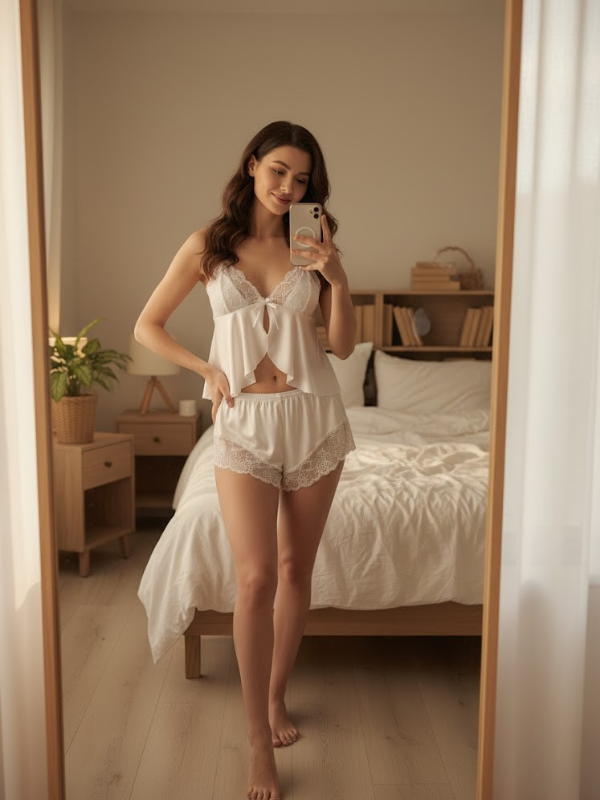 Saten Gecelik Takım